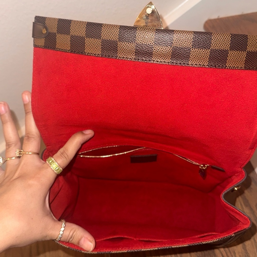 ‼️RARE❤️Louis Vuitton Damier Ebene shoulder bag studded LV handbag LV trunk bag - Picture 6 of 17
